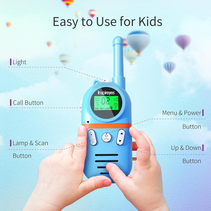 Inspireyes Walkie Talkies para niños recargables, juguetes para niñ...