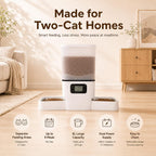 Comedero Automático para 2 Gatos y Perro Pequeño, 6L Gran Capacidad para Comida Seca