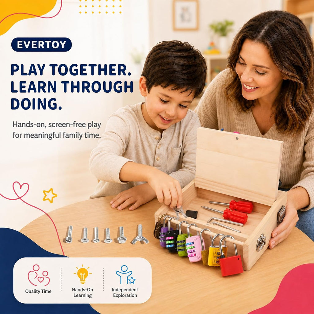 Montessori - Tabla de madera para niños y niñas de 3 a 5 años