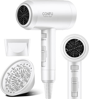 Secador de Pelo con Difusor, CONFU Secador de Pelo para Cabello Riz...
