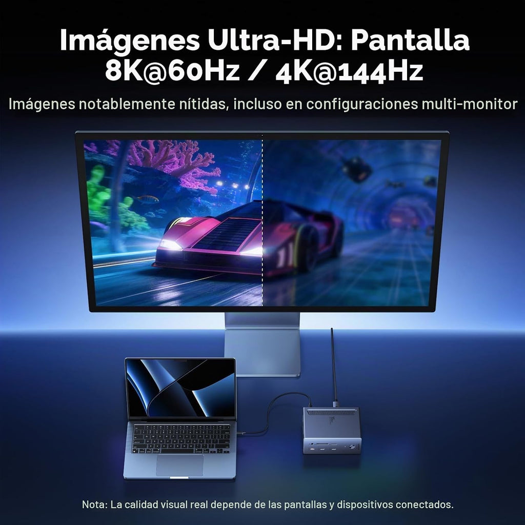 UGREEN Estación de acoplamiento USB-C DisplayLink, monitor cuádruple