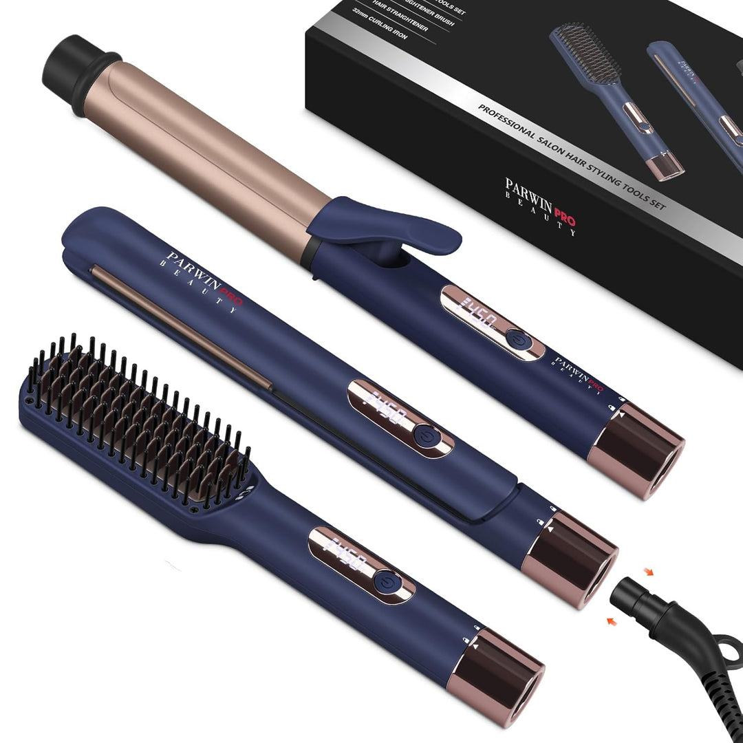 PARWIN PRO BEAUTY - Plancha para alisar y rizar el cabello, plancha...