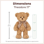 Bearington Theodore - Oso de peluche suave de 17 pulgadas con piel esponjosa y diseño abrazable, adorable regalo clásico para niños, niños pequeños y amantes de los animales