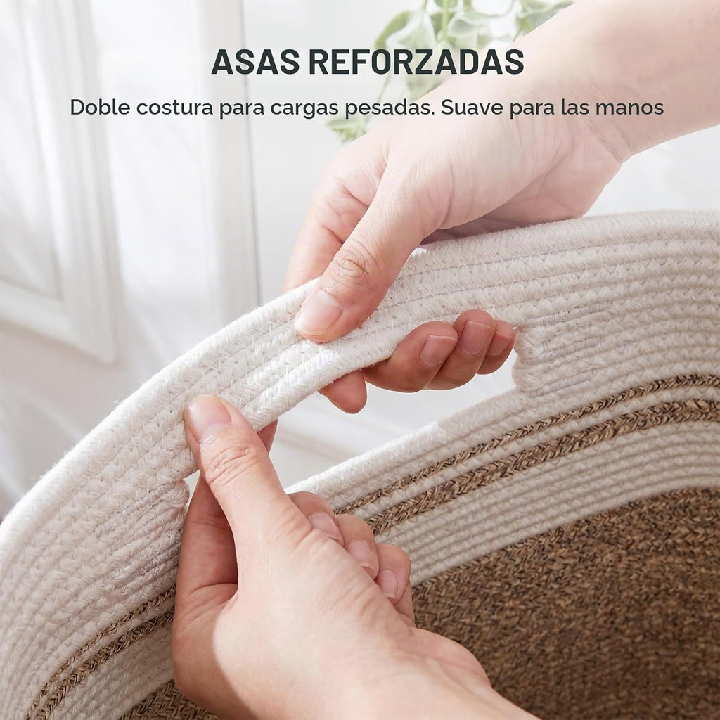 OIAHOMY - Cesta de lavandería de 91L, cesta de lavandería extragrande, cesta plegable de cuerda de algodón, cesta de almacenamiento tejida para mantas, ropa, almohadas - 16x15x24 - Amarillo