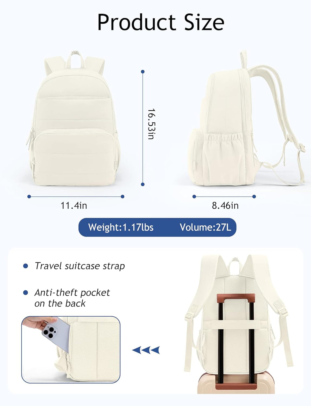 Mochila de viaje Uselike para mujeres, mochila para portátil de 15....