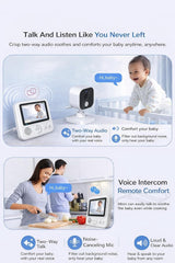 AnKeKe Monitor de bebé con cámara y audio, monitor de bebé sin WiFi...