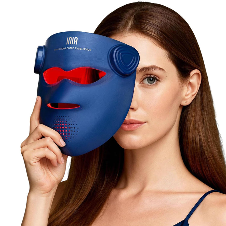 INIA Glow 4D - Máscara de terapia de luz roja inalámbrica para cara...