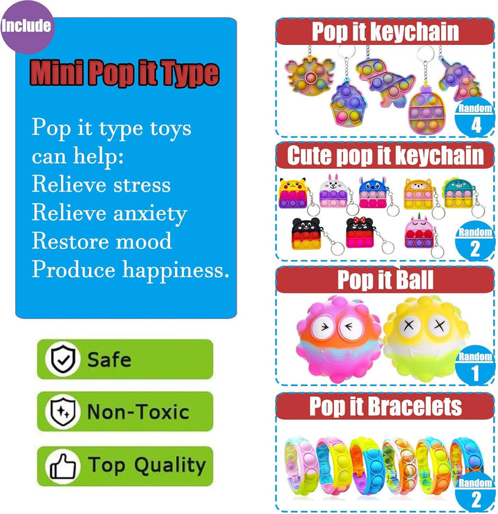 112 juguetes Pop Party Favors para niños, juguetes antiestrés de pr...