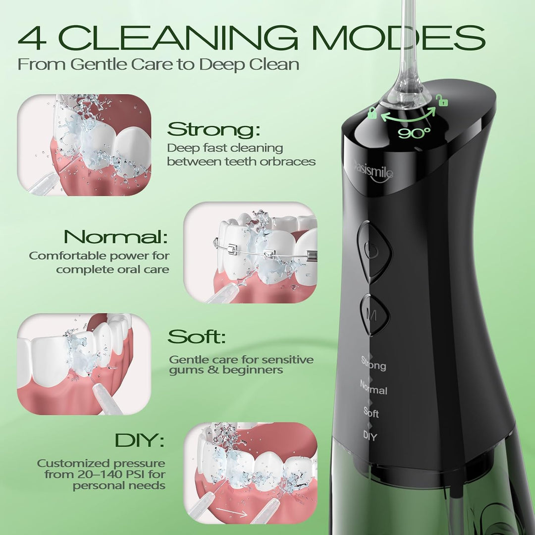 OasiSmile C2 Irrigador bucal inalámbrico para dientes, irrigador bu...