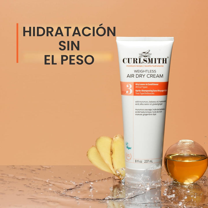 CURLSMITH Weightless Air Dry Cream for Hair, Hydrating and Detangli...