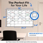 Calendario de pared grande laminado de borrado en seco (mediano (24 pulgadas 36 pulgadas)