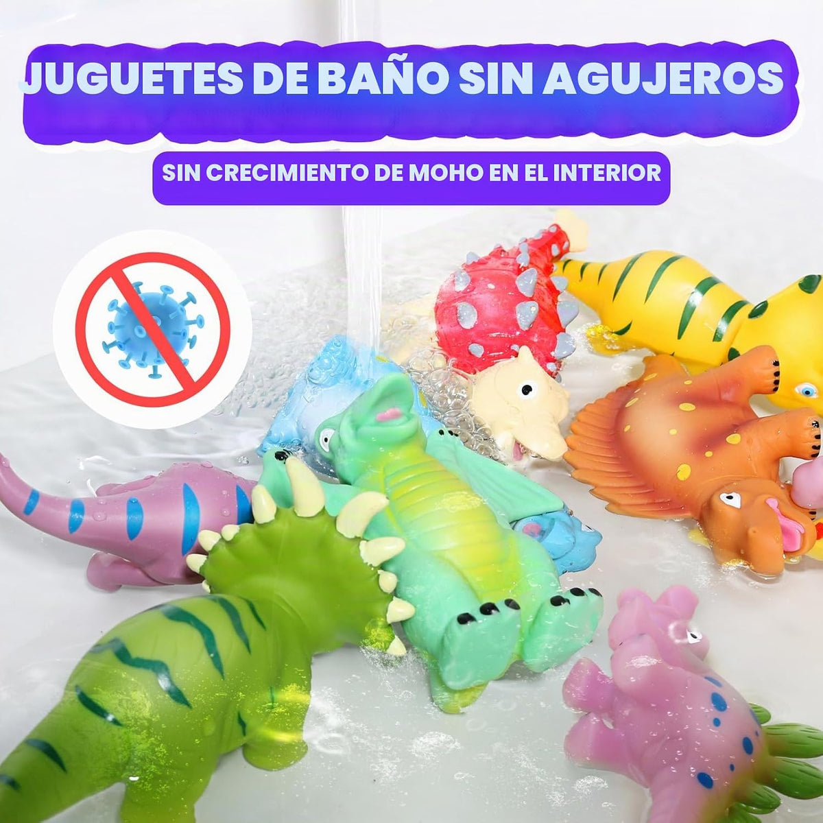 Juguetes de dinosaurio para el baño sin molde