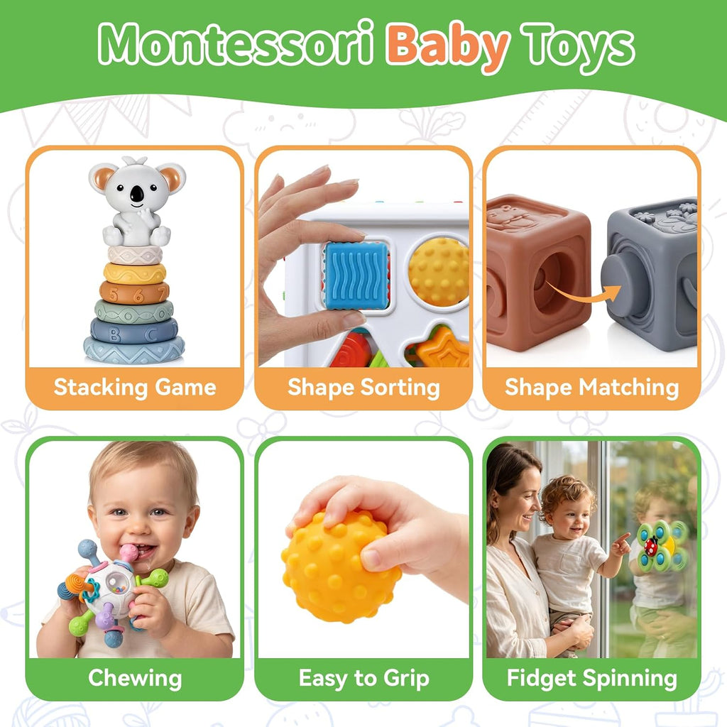 Dimoarch Juguetes 7 en 1 para bebés de 6 a 12 meses para niños y niñas