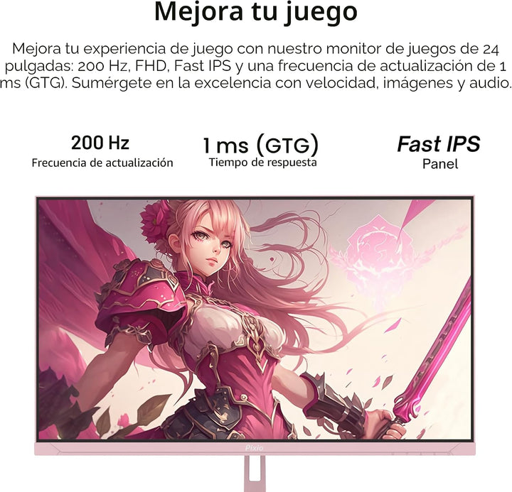 Pixio PX248 Wave Pink 24 pulgadas 200Hz Frecuencia de actualización...