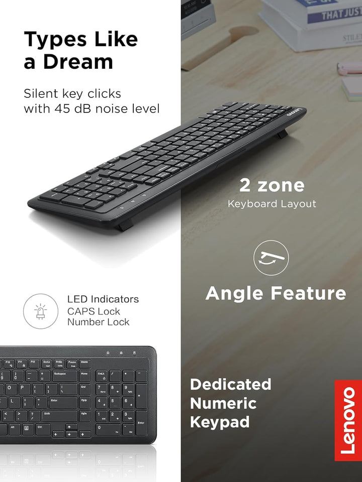 Lenovo Teclado inalámbrico 300, negro