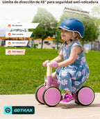 Gotrax Bicicleta de equilibrio para bebé, ruedas silenciosas de 7 pulgadas
