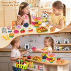 Accesorios de cocina de juego de simulación, 130 piezas de juguetes de