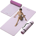 Tapete de yoga ancho de grosor (0.394 pulgadas), antideslizante, antidesgarros, tapete de pilates extra grande de 72 x 35 pulgadas para entrenamientos en casa, gimnasio y estiramiento de suelo con