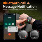 Reloj inteligente para hombre para teléfonos Android y iPhone, relojes inteligentes deportivos militares para hombres, reloj de seguimiento de actividad física con linterna/brújula/impermeable/batería
