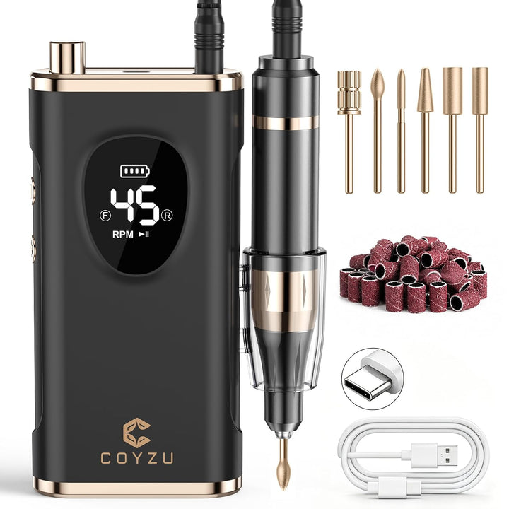 COYZU Taladro de uñas eléctrico profesional Lima de uñas recargable...