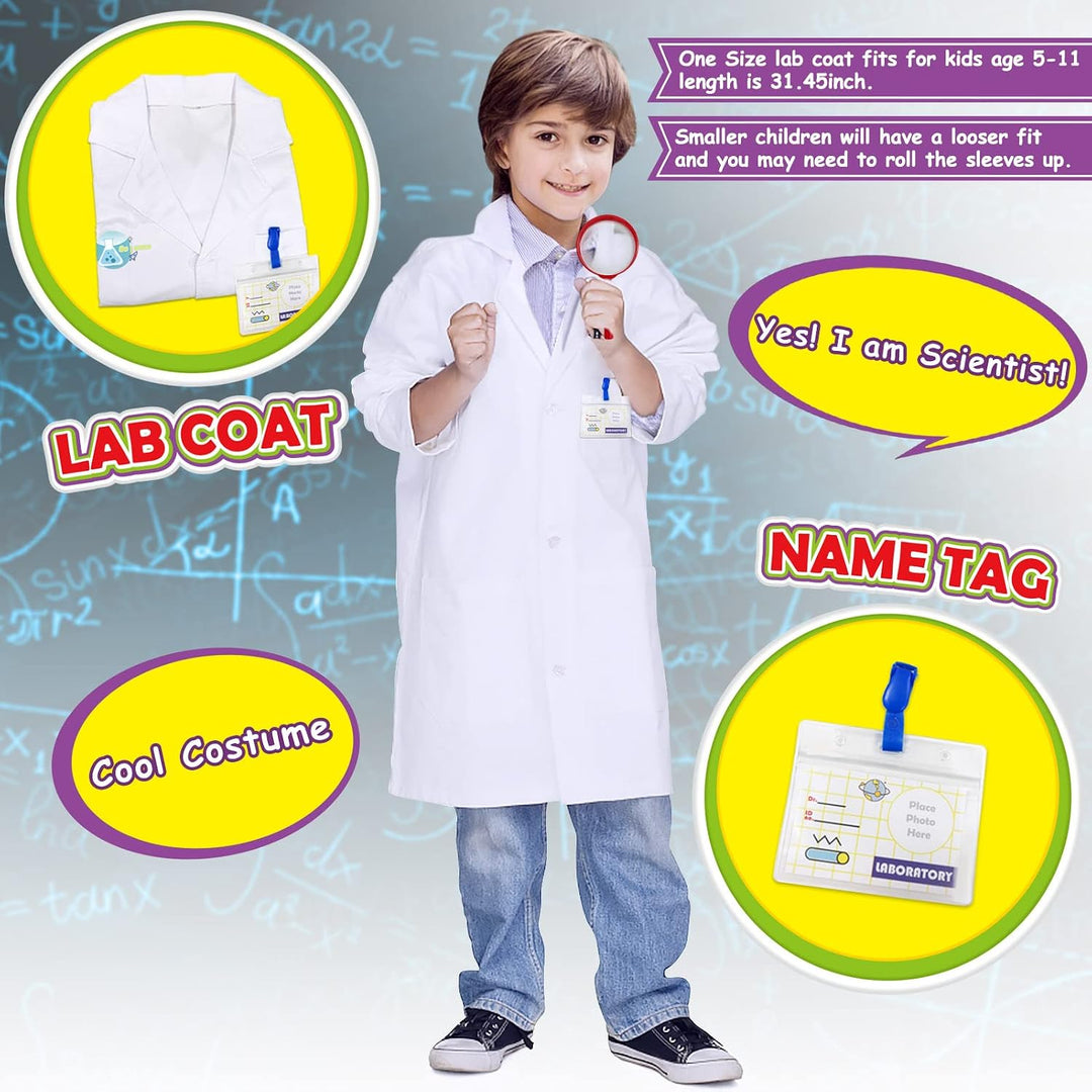 UNGLINGA Kit de ciencia de 30 experimentos para niños con bata de l...