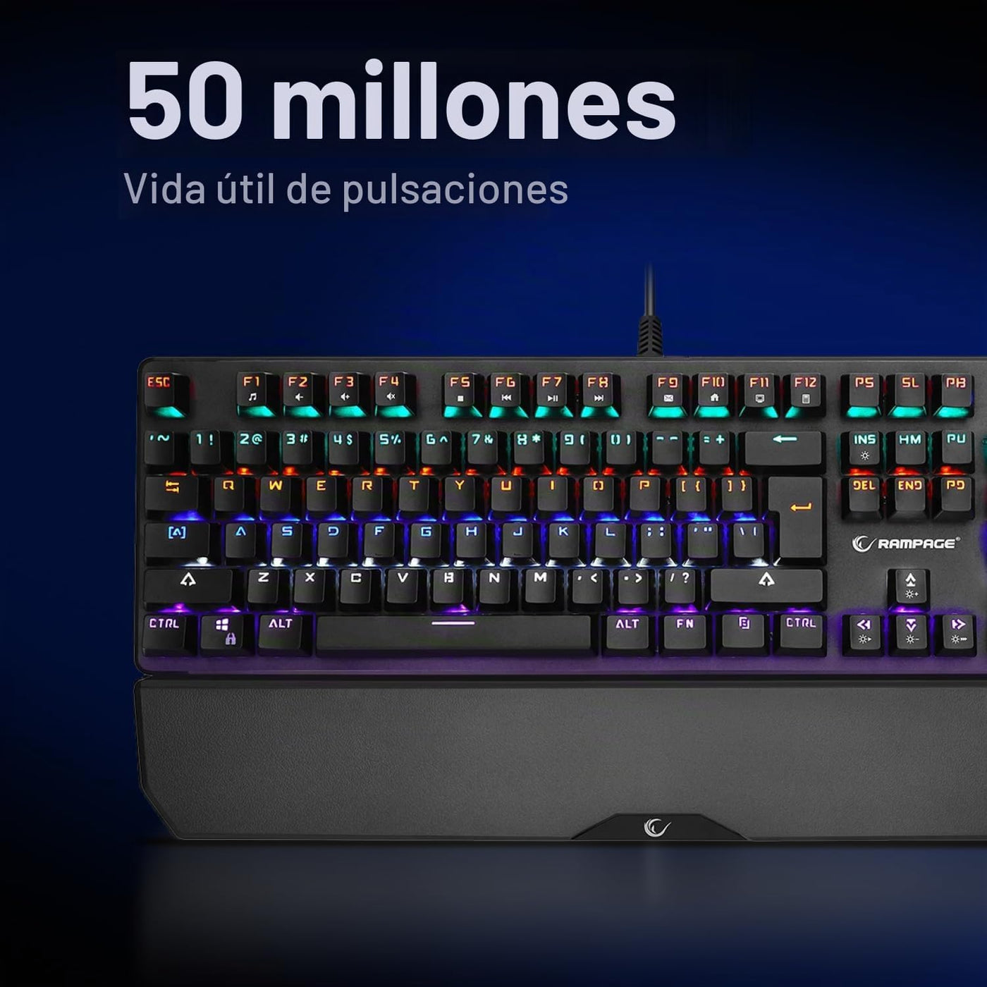 RAMPAGE GEAR KB-R86 Umbra Teclado mecánico para juegos \u2013 Inter...