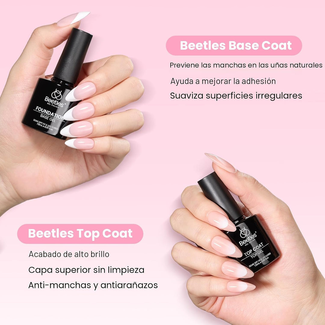 Kit de uñas de gel Beetles Flat-X, puntas cuadradas cortas, 320 pie...