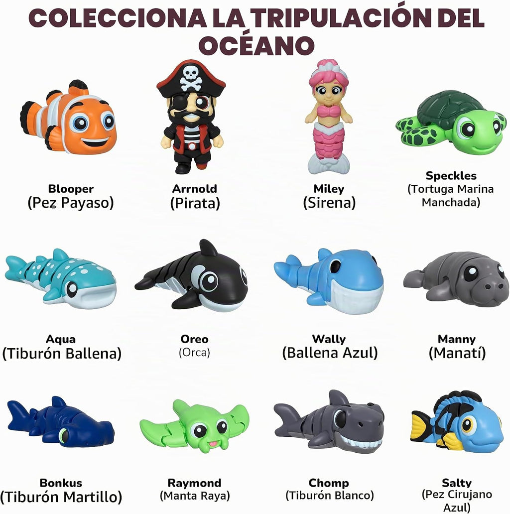 Ocean - Paquete de 12 juguetes coleccionables para ansiedad Wiggly