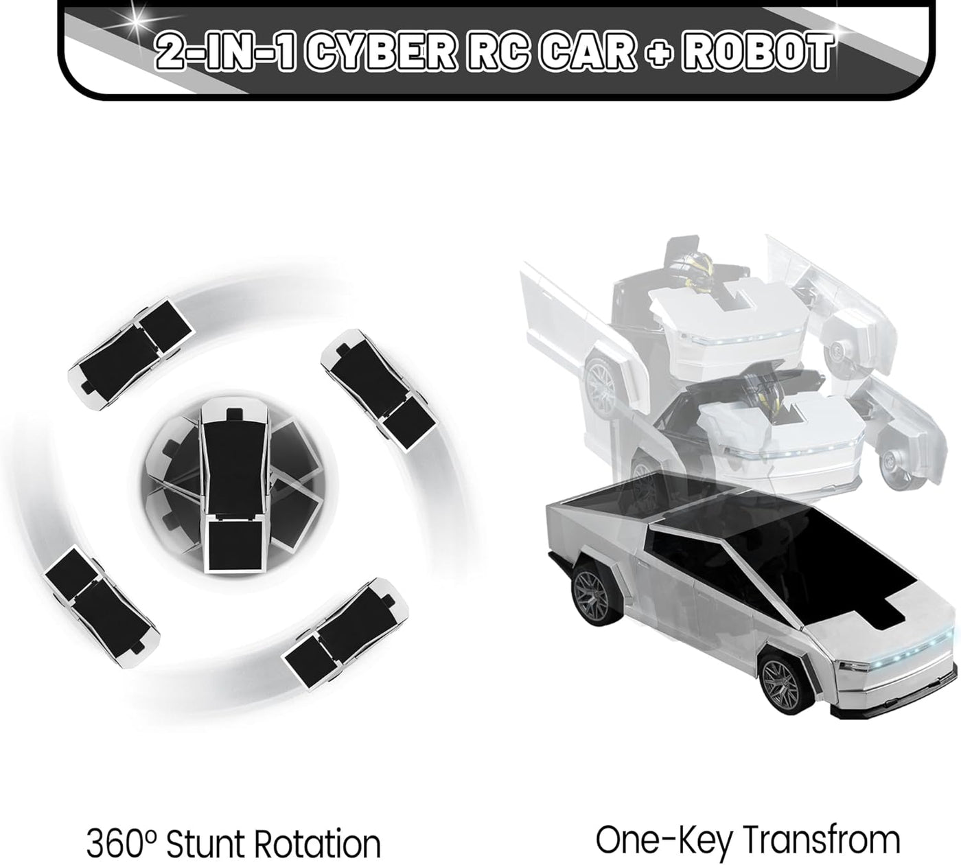 SANGQAOFU Coche de Control Remoto Juguetes Coches Transformadores I...