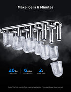 GoveeLife Máquina de hielo inteligente, 9 cubos de hielo en 6 minutos