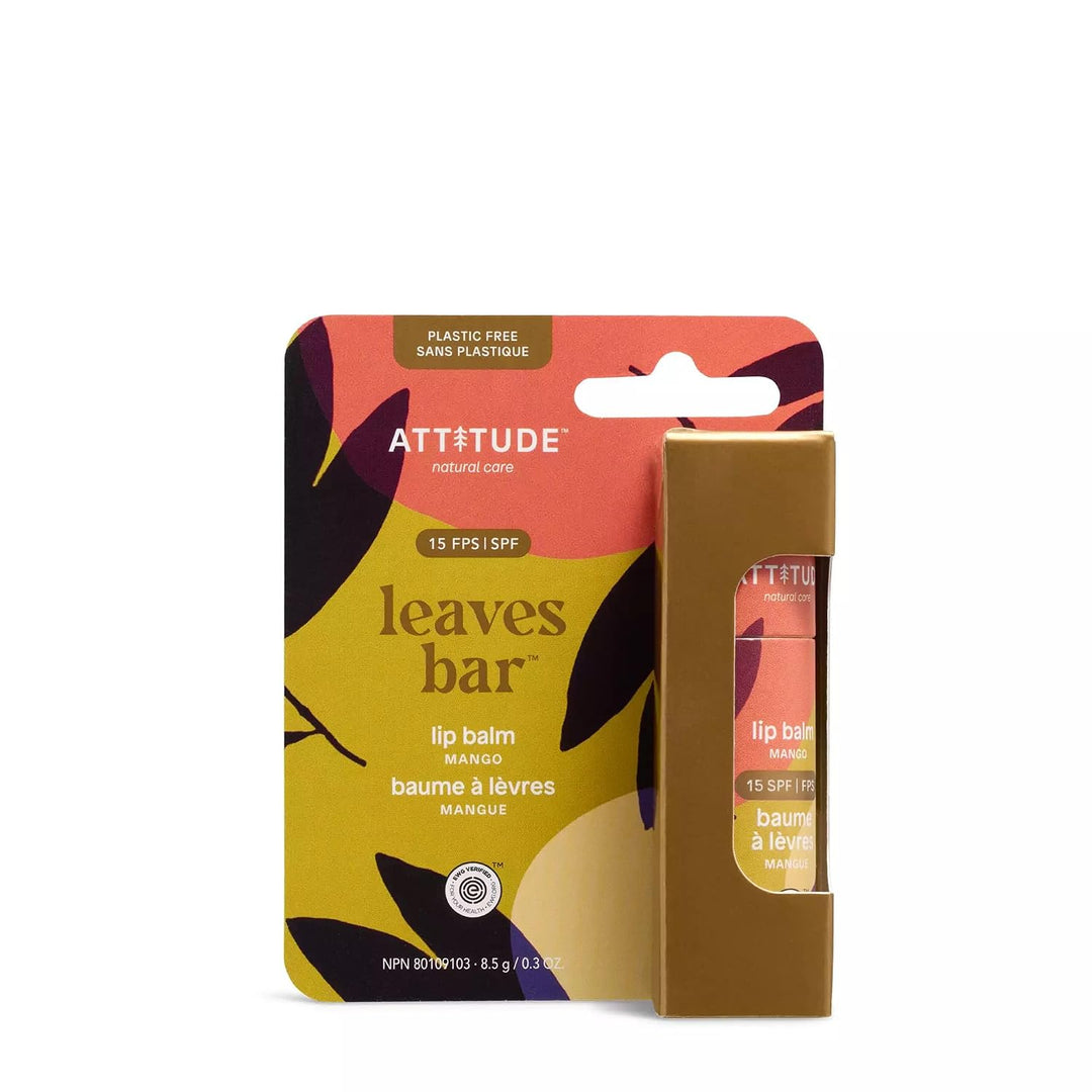 ATTITUDE Bálsamo labial sin plástico con protección solar SPF 15, v...