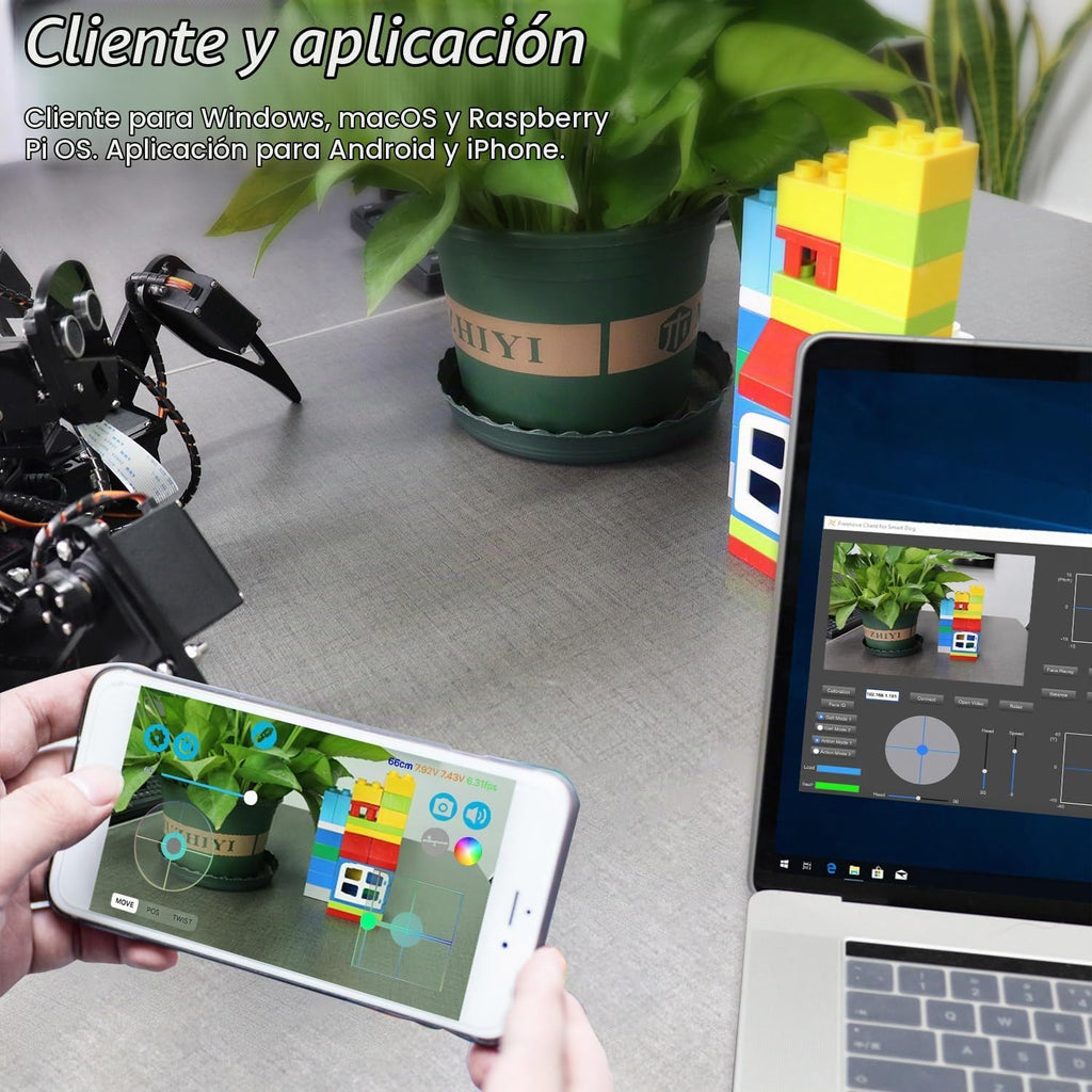 Freenove Kit de Robot Hexápodo Grande para Raspberry Pi 5 4 B 3 B+ Zero 2 W, Caminata, Autoequilibrio, Reconocimiento Facial, Medición Ultrasónica, Control por Aplicación, Cámara, Servo (Raspberry Pi