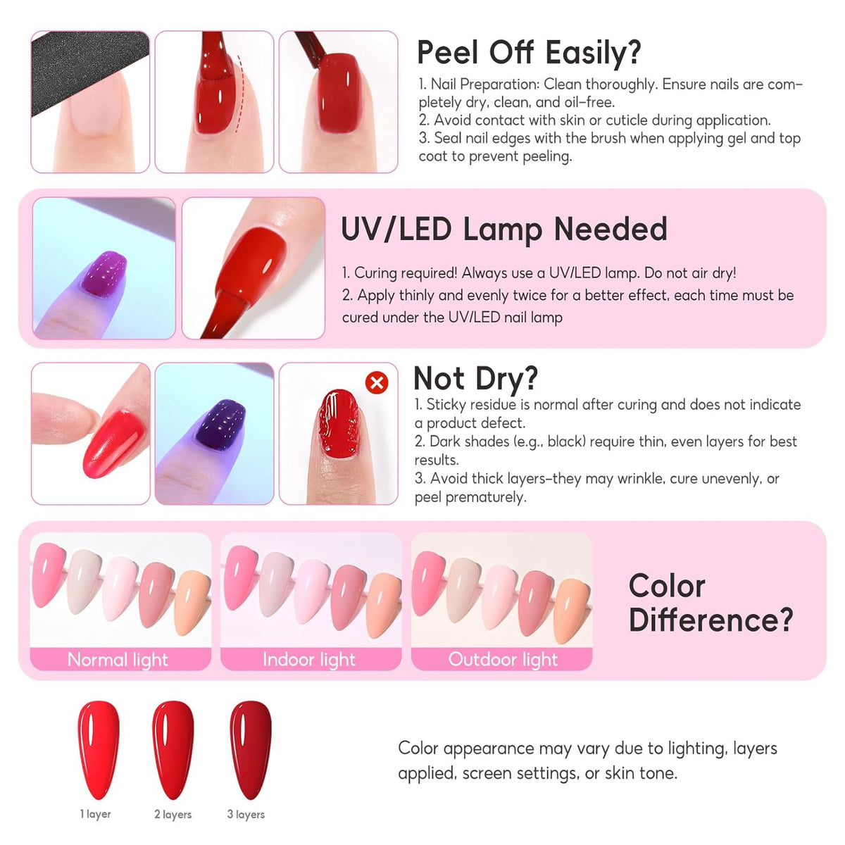 COSCELIA Juego de 40 esmaltes de uñas de gel, 35 colores de esmalte...