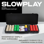 SLOWPLAY Godel Clay Poker Set, Fichas de arcilla de 14 g y 40 mm para Texas Hold'em