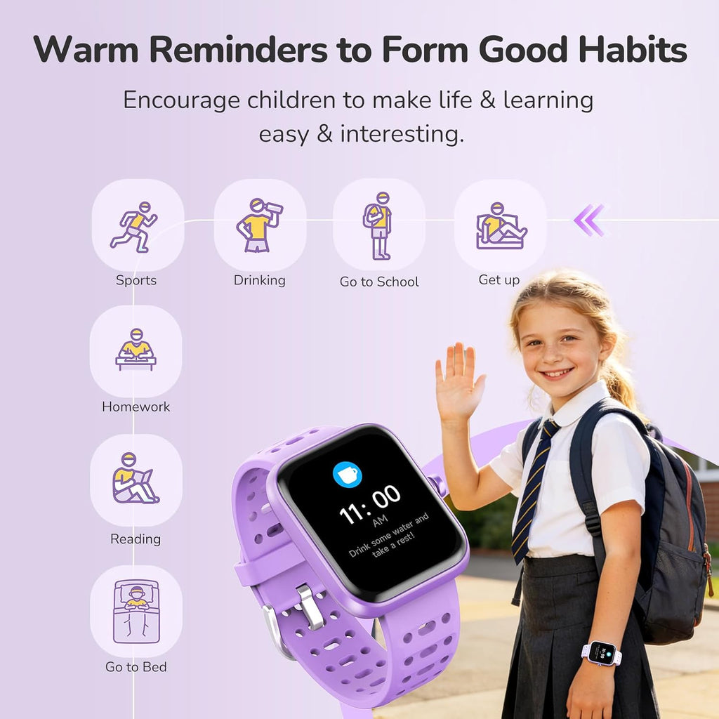 ENOMIR Reloj inteligente para niños, monitor de salud, juegos de