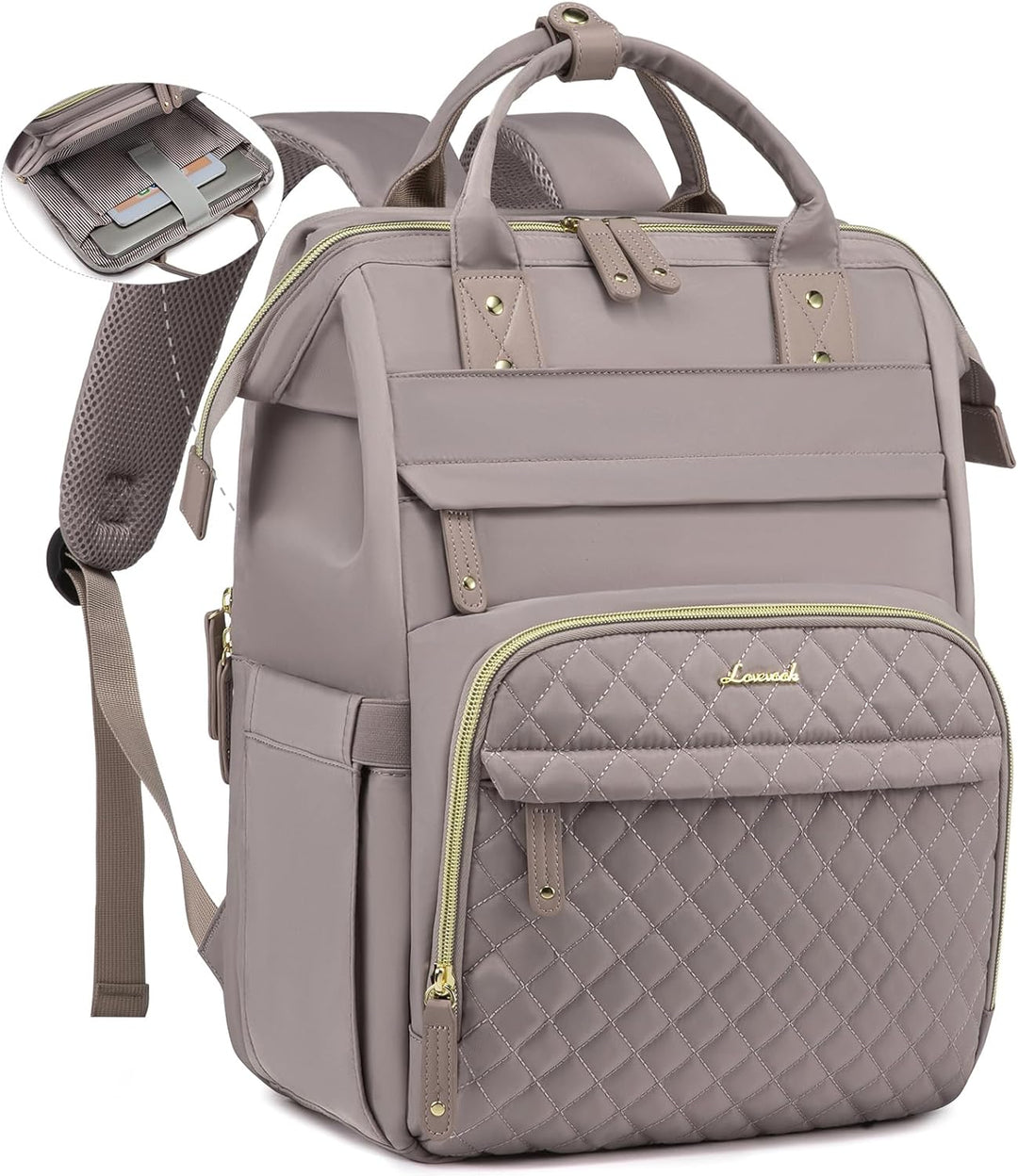 LOVEVOOK Mochila para laptop para mujer, 15.6 pulgadas, impermeable...