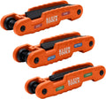 Klein Tools 70553 Juego de llaves hexagonales plegables Pro de 3 piezas, métricas, SAE, tamaños Torx, 31 llaves, acero de aleación tratado térmicamente de resistencia industrial