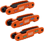 Klein Tools 70553 Juego de llaves hexagonales plegables Pro de 3 piezas, métricas, SAE, tamaños Torx, 31 llaves, acero de aleación tratado térmicamente de resistencia industrial