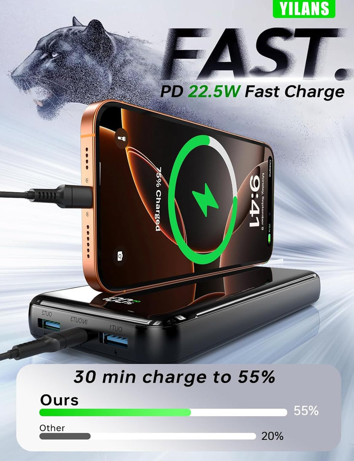 Cargador portátil, banco de energía de 50000 mAh con cable incorpor...