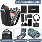 Mochila delgada para laptop para hombre, mochila de negocios ligera de 15.6 pulgadas, mochila de viaje impermeable con puerto de cargador USB, bolsa de computadora, mochilas universitarias, regalos para hombres y mujeres