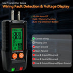 Detector de Interruptor Automático con Probador de Enchufe GFCI, Probador de Voltaje sin Contacto NCV
