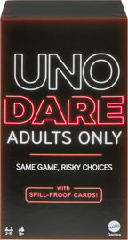 Mattel Games UNO Dare - Juego de cartas solo para adultos para noche de juegos, viajes, camping y fiesta