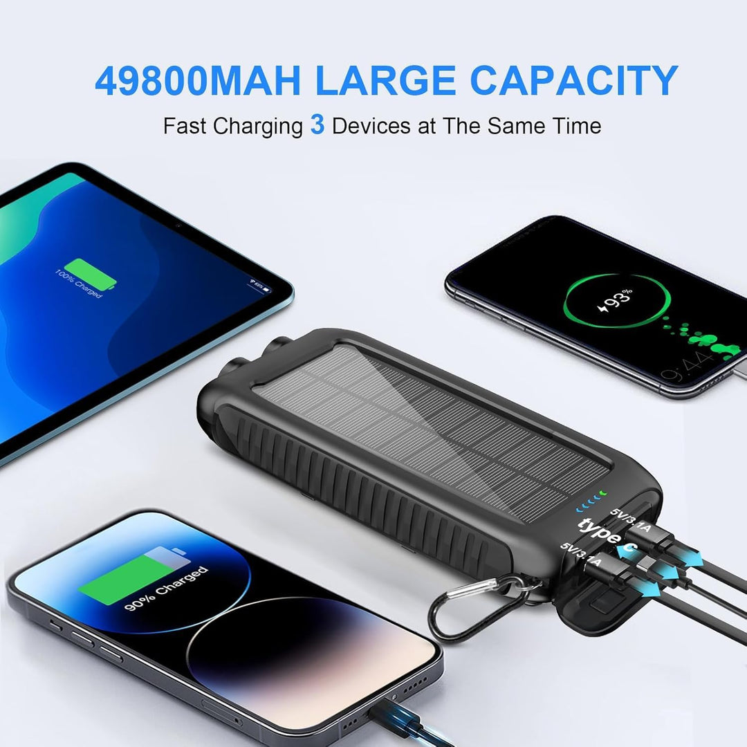 Kepswin Cargador solar-Power-Bank-49800mAh Cargador de teléfono sol...