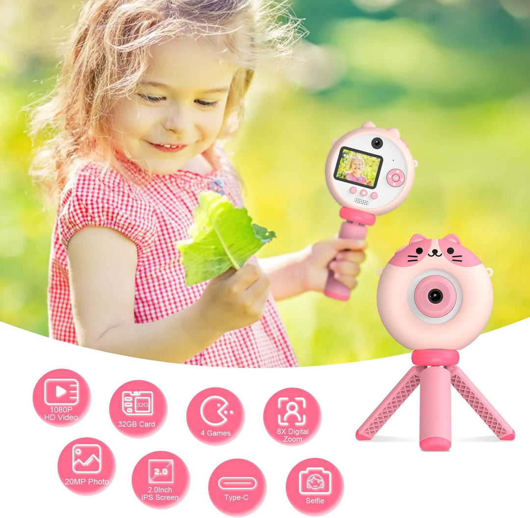 Cámara para niños con trípode, cámara digital para niños de 3 a 12...