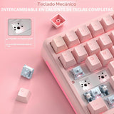 SOLAKAKA Teclado inalámbrico para juegos A99 Pro con pantalla LCD y...