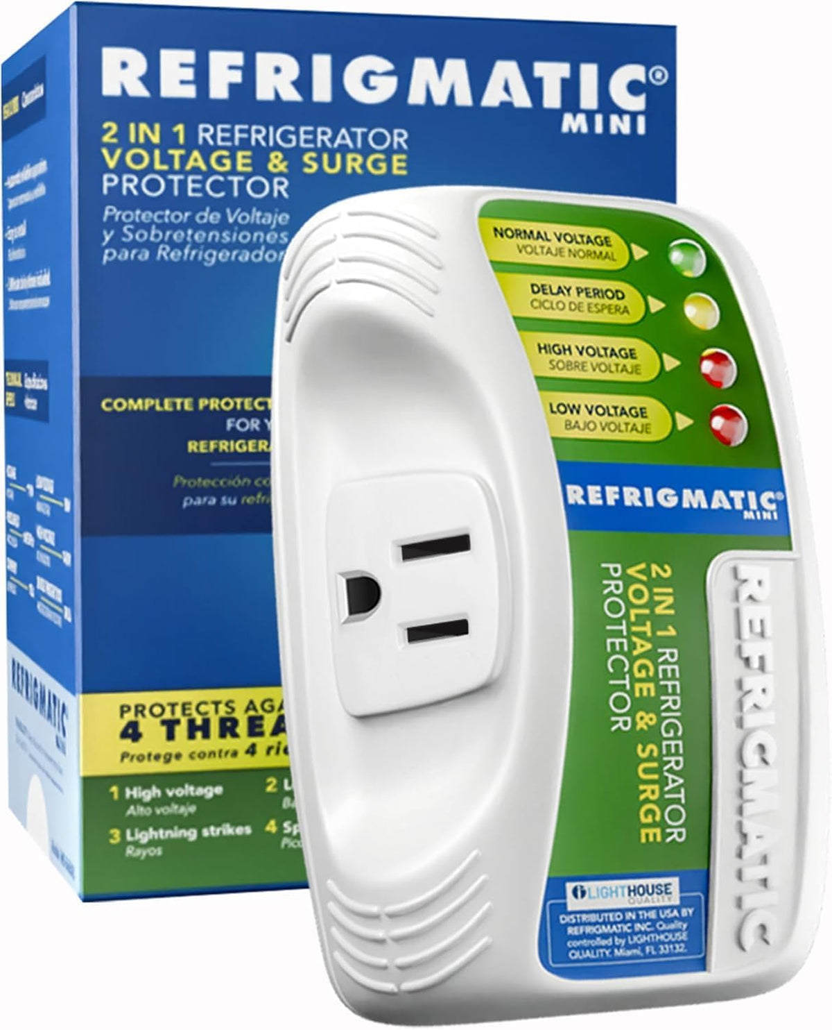 Refrigmatic Protector de voltaje y sobretensiones 2 en 1 para