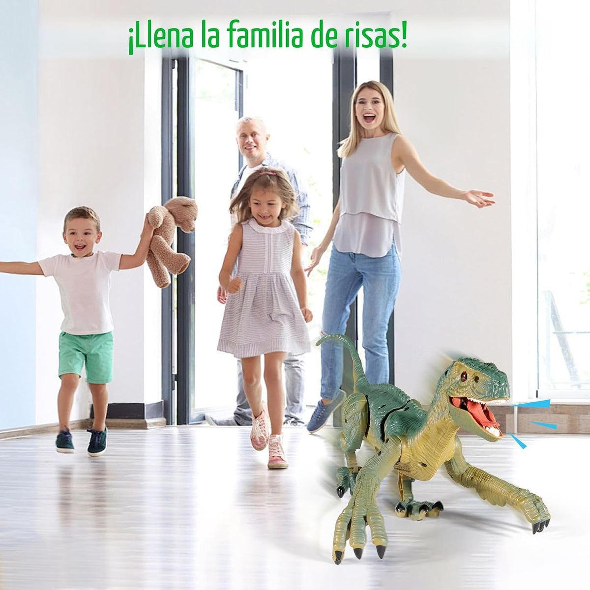 VERTOY Juguetes de dinosaurio a control remoto para niños: construye un gran dinosaurio velociraptor para caminar con luz y sonido, ideas de regalo de cumpleaños para niños y niñas de 3, 5, 5, 7, 8 a