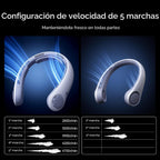 JISULIFE Ventilador de cuello portátil actualizado: collarín manos...