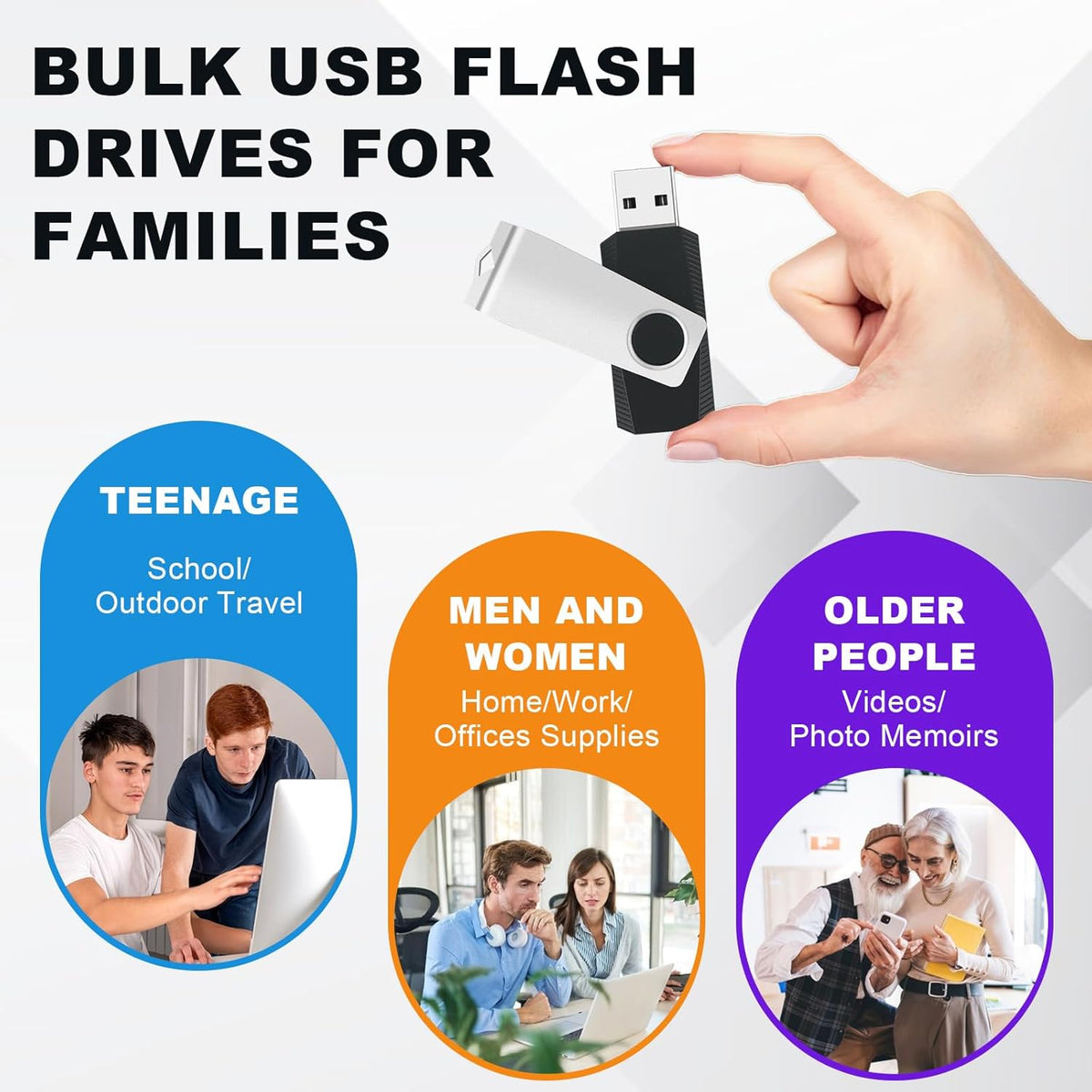 Memoria USB de 8 GB, paquete de 10 unidades de memoria USB a granel...
