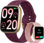 Relojes inteligentes para mujer y hombre Android iPhone, [1.85" AMOLED Pantalla] Smartwatch Rastreador de Actividad 3ATM a Prueba de Agua con Llamadas Bluetooth, Control AI, Monitor de Ritmo Cardíaco/SpO2/Sueño, Batería de 7 Días
